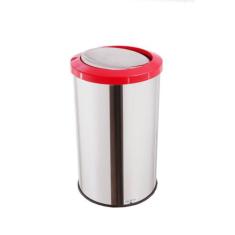 Lixeira Inox Basculante 35 Litros Tampa Flip Top Cesto Lixo - CCM, Ver