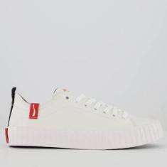 Tênis Coca Cola Houston Leather Feminino Branco e Vermelho-Feminino