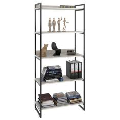 Estante Livreiro Prisma Estilo Industrial 80cm 5 Prateleiras C08 Snow - Mpozenato