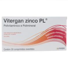 Suplemento Vitamínico e Mineral Vitergan Zinco PL - 30 Comprimidos Marjan 30 Comprimidos Revestidos