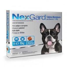 Antipulgas e Carrapatos NexGard 28,3 mg para Cães de 4,1 a 10 Kgs - 3 Tabletes