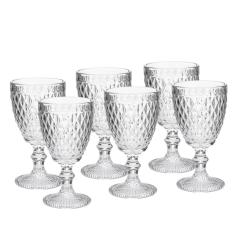 Conjunto 6 Taças Vinho De Vidro Bico De Abacaxi Transparente 265 Ml - Lyor