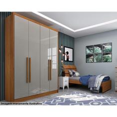 Guarda Roupa Solteiro 4 Portas E 2 Gavetas Dinamarca Cinamomo-off White - Tcil Móveis