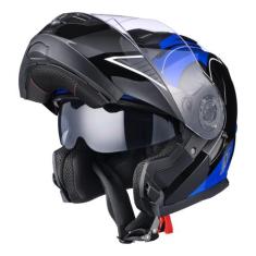 Capacete de motocicleta AHR Run-M3 com viseira dupla modular Full Face