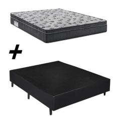 Cama Box Casal + Colchão Ortobom Iso 1.0.0 Ortopillow D33 68x138x188
