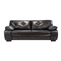 Sofá De Couro Marselha 3 Lugares Preto Iguana - Mempra