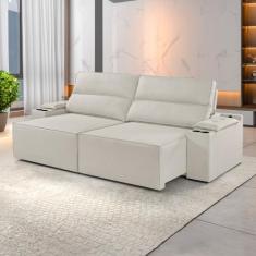 Sofá Retrátil e Reclinável 4 Lugares com Entrada USB e Porta Copos 230