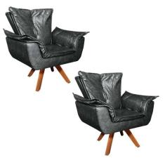 Poltrona Sala de Estar Giratória MM30 Kit 2 Opalla Corano D03 - D'Ross