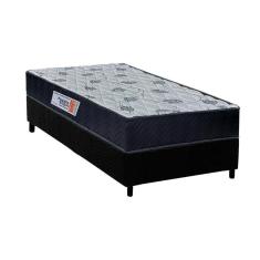  Cama Box Solteiro: Colchão Ortopédico Orthoflex Foggia Sogni Unic Face Pillow Top + Base CRC Camurça Black(88x188)