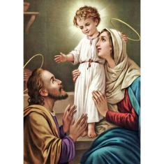 Quadro Decorativo Religioso Jesus Maria e José Família de Nazaré 40x60cm