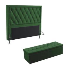 Kit Cabeceira Estofada Decorativa Centaurus 160 Para Cama Queen e Calç