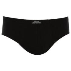 Cueca Slip Mash Masculina Algodão Lisa, Preto, P