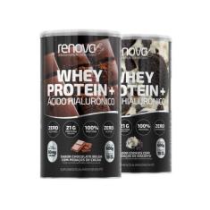 Kit 2 Whey Protein Renova Be Ácido Hialurônico Suplemento, 1 Chocolate