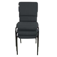 03 Cadeiras Empilhável para Igrejas Evangélicas Linha Church Cinza