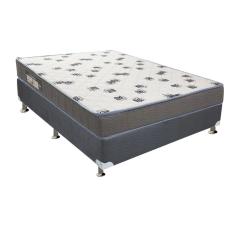 Cama Box Casal: Colchão Espuma Ortobom D33 Light + Base crc Camurça Gray(138x188)