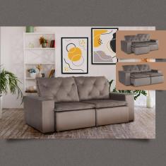 Sofá Retrátil/Reclinável 2 Lugares Capuccino Cancun Marquês Estofados