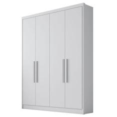 Guarda Roupa Solteiro Sevilha 4 Portas 3 Gavetas Neve Com Nicho - Novo Horizonte