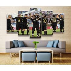 Quadro Decorativo Real Madrid 5 peças 130x65 cm em tecido