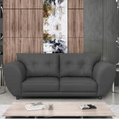 Sofá 2 Lugares Tulipa Linho Cinza Escuro - Amarena Móveis