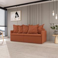 Sofá Retrátil e Reclinável 3 Lugares 220cm Dália Cabecasa Madeiramadeira Terracota
