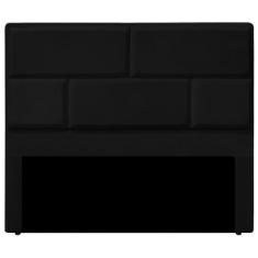 Cabeceira Casal Estofada para Cama Box Jade Veludo - Bem Rylex, Preto