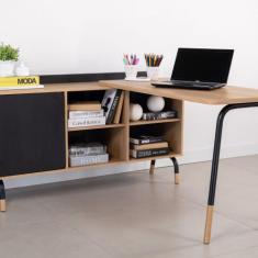 Mesa Escrivaninha 120cm Balcão 1 Gaveta 1 Porta 136cm Home Office Flex
