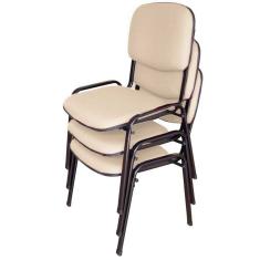 03 Cadeiras para Auditórios Linha Hotel Auditório Bege