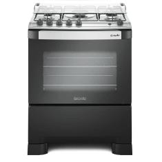 Fogão Mueller 5 Bocas Decorato Com Tripla Chama Preto Fosco - Bivolt