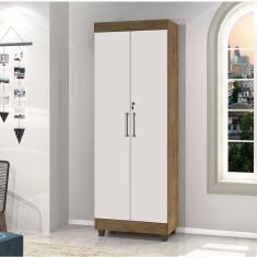 Armário Multiuso 2 Portas com Chaves Texas J&A Móveis Jequitibá/Off White