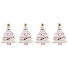 6 peças de 3,5 polegadas em forma de doces enfeites de Natal sortidos de plástico inquebrável de Natal pendurado decoração caixa conjunto feriado decoração de festa de casamento /627 (Size : Tree Ros