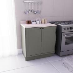 Balcão de Cozinha 2 Portas 100% MDF 80cm sem Tampo Sevilha Herval Verd