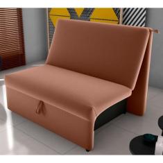 Sofá Cama 2 Lugares Ivan Veludo Ferrugem - Mais de Casa