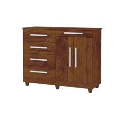 Comoda Sapateira 5 Gavetas 2 Portas Sirius Imbuia Rustico - VLR - Vila