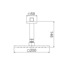 Chuveiro Lorenzetti 5014 B16 LorenQuadra De Teto Preto
