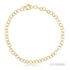 Pulseira De Elo Português Médio Folheado A Ouro - De Carvalho Jóias