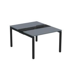 Mesa Plataforma Dupla com Pé de Aço para Coworking 120X140/2P PDC12/14/2P Grafito/Preto
