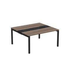 Mesa Plataforma Dupla com Pé de Aço para Coworking 150X140/2P PDC15/14/2P Walnut/Preto