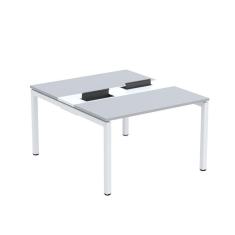 Mesa Plataforma Dupla com Pé de Aço para Coworking 110X140/2P PDC11/14/2P Cinza/Branco