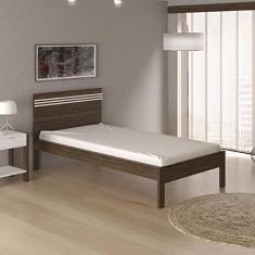 Cama Casal CM8009 Nogal Branco Tecno Mobili