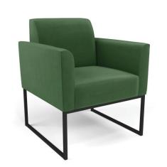 Poltrona Base Industrial Preto Marisa Suede D03 - D'Rossi, Verde