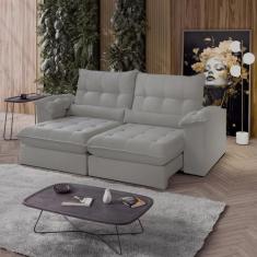 Sofá Retrátil Reclinável Molas Ensacadas Chicago 210 Cm Veludo - DECOR