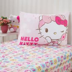 Jogo de Cama Solteiro 2 Pçs Hello Kitty 88x188x30