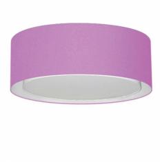 Plafon Cilíndrico Duplo Vivare Md-3038 Cúpula Em Tecido 80x30cm - Bivolt Lilás 127/220v