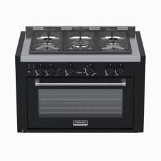 Fogão de Embutir 5 Bocas Venax Temis Preto Fosco Gás GLP 127 V