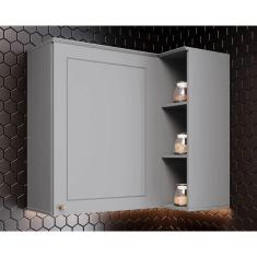 Módulo Cozinha Henn Americana Armário Canto Reto C- 1 Porta 83cm Cinza