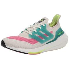 adidas Tênis de corrida feminino Ultraboost 21, Tom branco/tom menta/tom rosa, 36