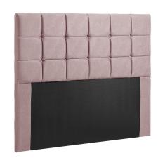Cabeceira Julia Cama Box Casal 140cm Estofada em Veludo Rose Shop das Cabeceiras