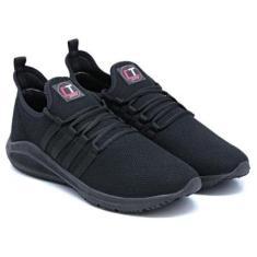 Tênis sapatenis sneake masculino preto sola preta-Masculino