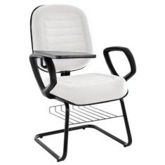 Cadeira Universitária Com Prancheta Linha Blenda Branco