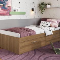 Cama Solteiro com 2 Portas 80 Tókio Mel